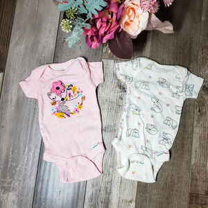 Gerber Baby Girl Newborn Fox Onesie Bundle